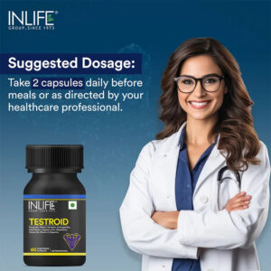 Inlife Testroid Supplement for Men | 60 Vegetarian Capsules - Image 3