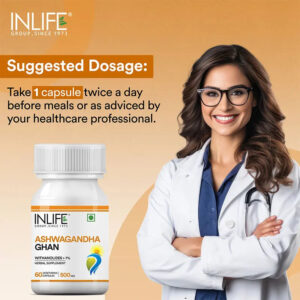 Inlife Ashwagandha Supplement | 60 Veg. Capsules - Image 3