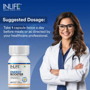 Inlife Energy Booster Supplement | 500mg | 60 Vegetarian Capsules - Image 3