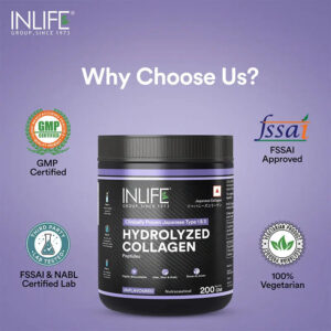 Inlife Hydrolysed Japanese Collagen Peptides Powder Clinically Proven Ingredient, Type 1 & 3, Unflavoured, 200g - Image 5