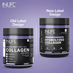 Inlife Hydrolysed Japanese Collagen Peptides Powder Clinically Proven Ingredient, Type 1 & 3, Unflavoured, 200g - Image 3