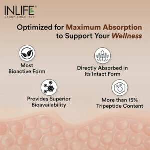 Inlife Hydrolyzed Marine Fish Collagen Peptides Supplement | Enhanced with Vitamin E, Vitamin C, Biotin, Hyaluronic Acid 200g - Image 6