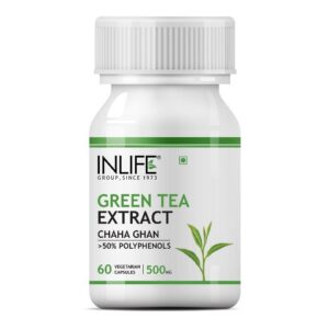 Inlife Green Tea Extract Supplement | 500 mg | Veg. Capsules
