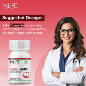 Inlife Heart Care Supplement | 500mg | 60 Vegetarian Capsules - Image 3
