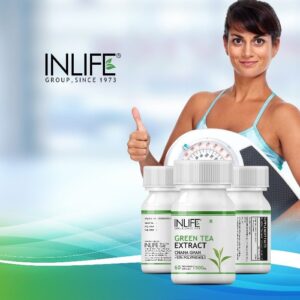 Inlife Green Tea Extract Supplement | 500 mg | Veg. Capsules - Image 4