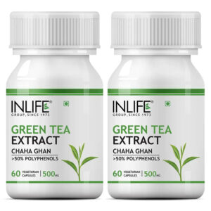 Inlife Green Tea Extract Supplement | 500 mg | Veg. Capsules - Image 5