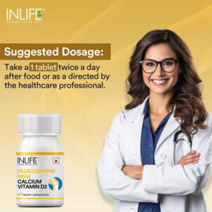 Inlife Glucosamine MSM Calcium Vitamin D3 Supplement | 60 Tablets - Image 3