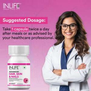 Inlife Advanced Hair, Skin & Nails Supplement | 60 Vegetarian Capsules - Image 3