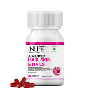 Inlife Advanced Hair, Skin & Nails Supplement | 60 Vegetarian Capsules