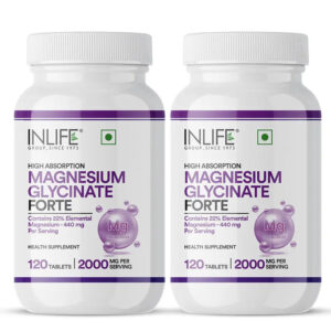 Inlife Chelated Magnesium Glycinate Forte Supplement 2000mg | 120 Tablets - Image 6