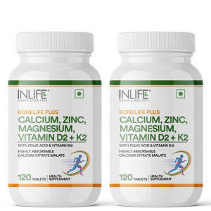 Inlife Bone Support Formula | 60 & 120 Vegetarian tablets | Calcium Citrate Malate, Magnesium, Zinc, Folic Acid, Vitamin D2, K2 & B12| Supports Bone & Nutritional Health - Image 11