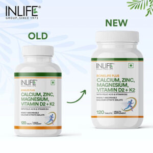 Inlife Bone Support Formula | 60 & 120 Vegetarian tablets | Calcium Citrate Malate, Magnesium, Zinc, Folic Acid, Vitamin D2, K2 & B12| Supports Bone & Nutritional Health - Image 10
