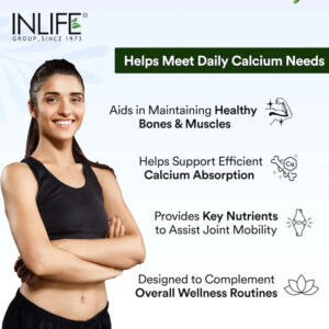 Inlife Bone Support Formula | 60 & 120 Vegetarian tablets | Calcium Citrate Malate, Magnesium, Zinc, Folic Acid, Vitamin D2, K2 & B12| Supports Bone & Nutritional Health - Image 5