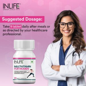 Inlife Multivitamin and Mineral for Women - 60 Tablets | Vegetarian - Image 3