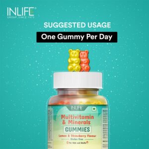 Inlife Multivitamin & Minerals Gummies - 30 Gummies (Lemon & Strawberry) - Image 3