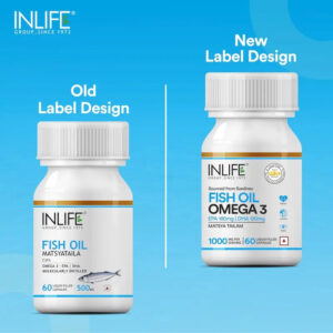 Inlife Fish Oil Omega 3 Fatty Acids Supplement | 500mg | 60 Capsules - Image 4