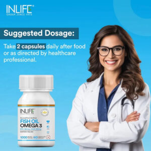 Inlife Fish Oil Omega 3 Fatty Acids Supplement | 500mg | 60 Capsules - Image 3