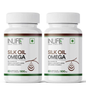Inlife Silk Oil Veg. Omega 3 6 9 Capsules | 500mg | 60 Veg. Capsules - Image 7