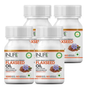 Inlife Flaxseed Oil Omega 3, 6, 9 Fatty Acids Supplement | 500mg | 60 Veg. Capsules - Image 9