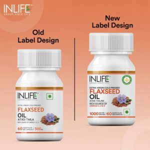 Inlife Flaxseed Oil Omega 3, 6, 9 Fatty Acids Supplement | 500mg | 60 Veg. Capsules - Image 4