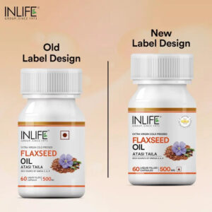 Inlife Flaxseed Oil Omega 3,6,9 Fatty Acids Supplement | 500mg | 60 Capsules - Image 4