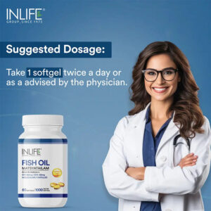Inlife Fish Oil Capsules Omega 3 Supplement | 1000mg | 60 Softgels - Image 3