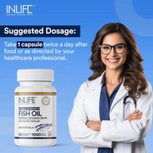 Inlife Fish Oil (Double Strength) Omega 3 Fatty Acids Supplement | 1000mg per serving - Image 3