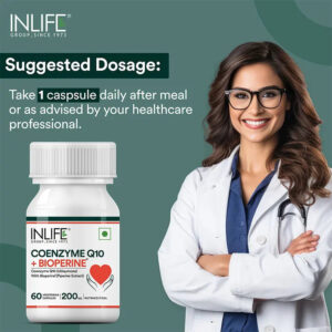 Inlife Coenzyme Q10 Supplement (CoQ10) with Bioperine | 200mg | 60 Veg. Capsules - Image 3