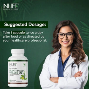 Inlife Plant-Based Vitamin B12 Supplement | 120 Veg. Capsules - Image 3