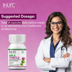 Inlife Milk Thistle Supplement | 800mg Per Serving | 60 & 120 Vegetarian Capsules - Image 4