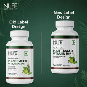 Inlife Plant-Based Vitamin B12 Supplement | 120 Veg. Capsules - Image 4