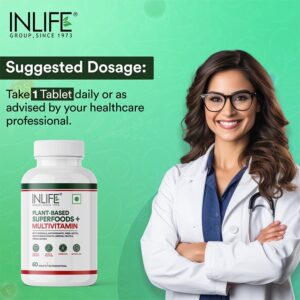 Inlife Plant Based Multivitamins for Men & Women: Superfood+ | 60 Tablets - Image 3