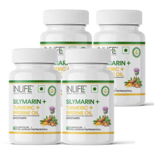 Inlife Silymarin Oil Capsules 200 mg with Turmeric & Piperine | Milk Thistle Extract Capsules for Liver Support & Antioxidant Formula | 60 Veg. Capsules - Image 7