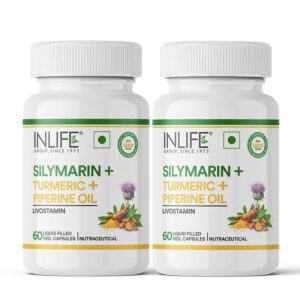 Inlife Silymarin Oil Capsules 200 mg with Turmeric & Piperine | Milk Thistle Extract Capsules for Liver Support & Antioxidant Formula | 60 Veg. Capsules - Image 6