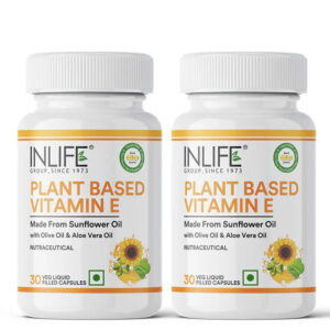 Inlife Plant Based Natural Vitamin E Capsules, Sunflower, Olive & Aloe Vera Oils | 30 Veg. Capsules - Image 8
