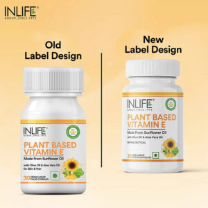 Inlife Plant Based Natural Vitamin E Capsules, Sunflower, Olive & Aloe Vera Oils | 30 Veg. Capsules - Image 5