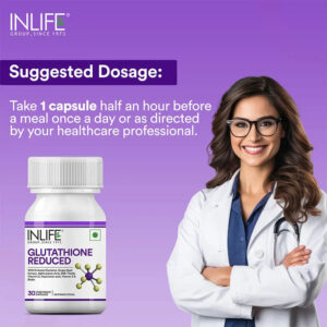 Inlife L-Glutathione Reduced Supplement | 30 Veg. Capsules - Image 3