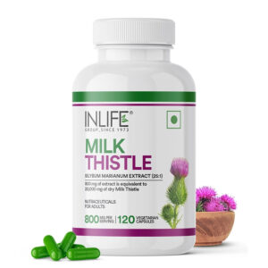 Inlife Milk Thistle Supplement | 800mg Per Serving | 60 & 120 Vegetarian Capsules - Image 8