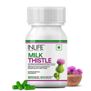 Inlife Milk Thistle Supplement | 800mg Per Serving | 60 & 120 Vegetarian Capsules