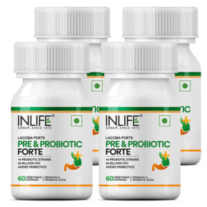 Inlife Prebiotic & Probiotics Forte | 25 Billion, 14 Probiotic Strains | 60 Veg. Capsules - Image 6