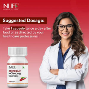 Inlife Berberine Supplement with HCl 500mg, Milk Thistle, Turmeric | 60 Veg. Capsules - Image 3