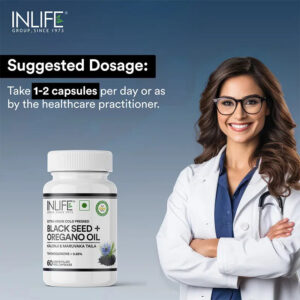 Inlife Black Seed Oil (480 mg) & Oregano Oil (20 mg, 50:1) Capsules, Extra Virgin Cold-Pressed | Thymoquinone > 0.83% | Carvacrol > 80% | 60 Liquid-Filled Veg Capsules - Image 3