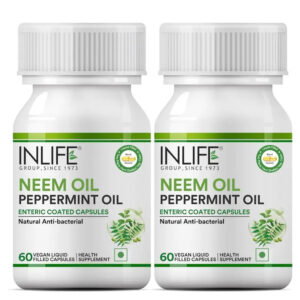 Inlife Neem & Peppermint Oil Capsules | 500mg | 60 Enteric Coated Vegetarian Capsules - Image 10