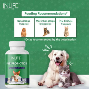 Inlife Prebiotics & Probiotics Pet Supplements for Dogs Cats|60 Capsules - Image 3