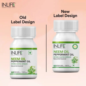 Inlife Neem & Peppermint Oil Capsules | 500mg | 60 Enteric Coated Vegetarian Capsules - Image 7