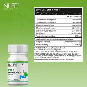 Inlife Prebiotics and Probiotics Supplement | 60 Capsules - Image 3