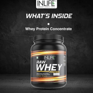 Inlife Pure Raw Whey Protein Concentrate Powder Supplement| Unflavoured - Image 4