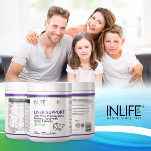 Inlife Livstan Liver Support Powder, Whey Protein with Ayurvedic Herbs, 300g (Vanilla) - Image 3
