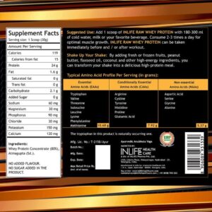 Inlife Pure Raw Whey Protein Concentrate Powder Supplement| Unflavoured - Image 3