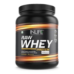 Inlife Pure Raw Whey Protein Concentrate Powder Supplement| Unflavoured